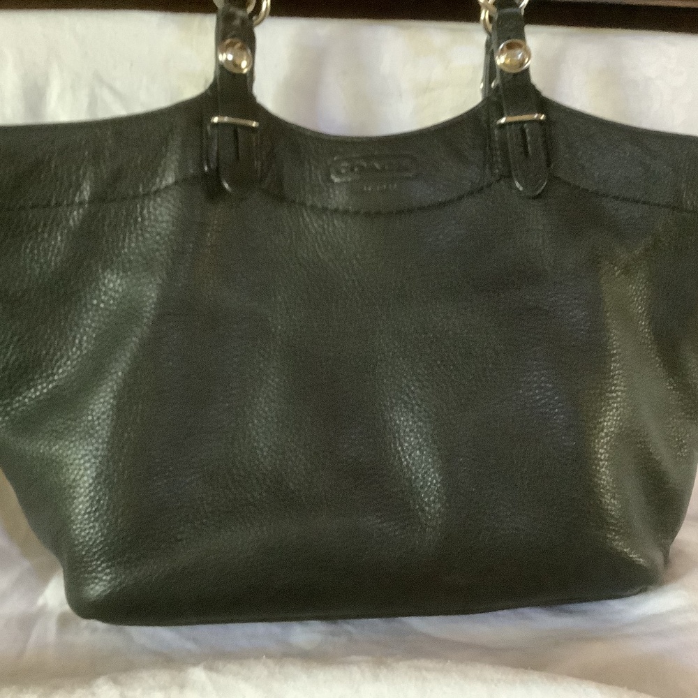 Coach black pebbled leather purse